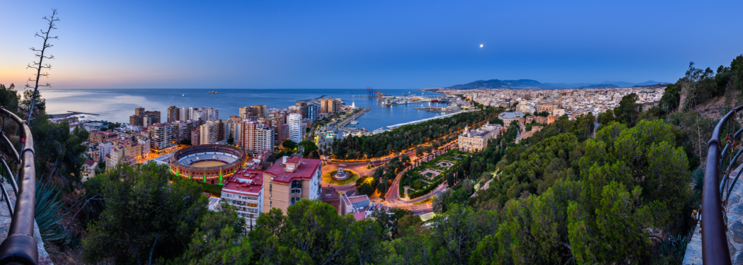 Hier sieht man den wundervollen Weitblick auf die Stadt Málaga.