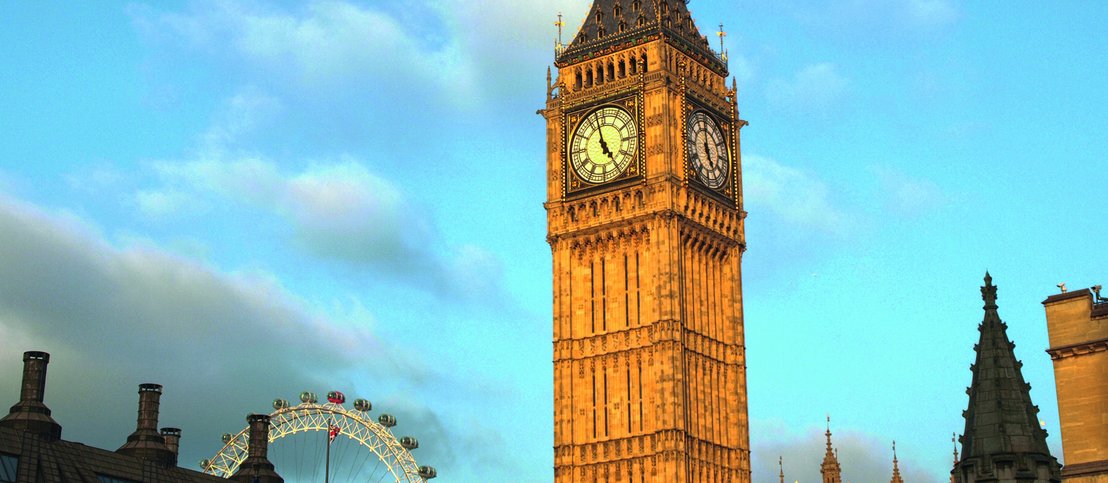 Hier siehst du den Big Ben. Vielleicht wendest du schon bald in London die Wörter Since und For an.