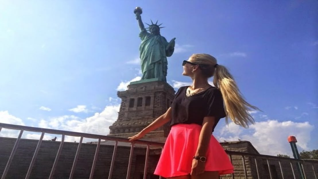 NEW YORK -  Statue Of Liberty, Manhattan, Empire State Building